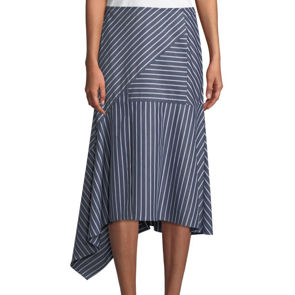 Lafayette 148 New York Tori Imperial Stripes Skirt Size 2